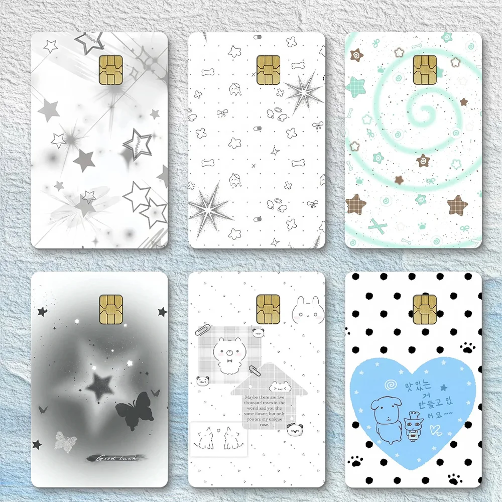 

Simple Korean Card Sticker Bus Card Credit Card Decoration Sticker Star Water Droplet Sticker DIY Waterproof Small Chip Sticker