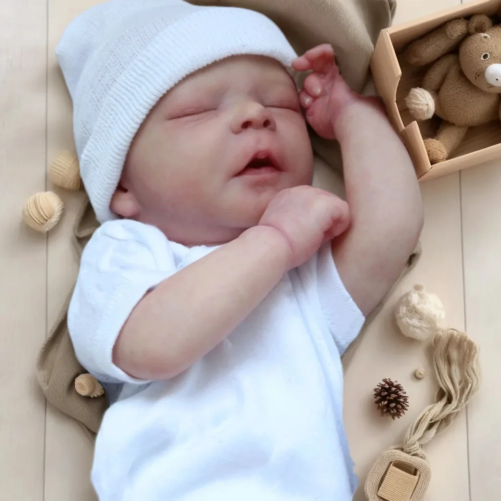 

BZDOLL 18in 45cm Asleep Reborn Doll, Cloth Body, 3D Skin & Veins, Dress Up Toy for Kids Birthday Gift
