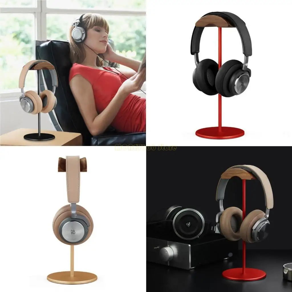 سماعات رأس F62C Universal حامل سماعات رأس الخشب حامل مكتب حامل رف رف رف حامل سماعة الرأس
