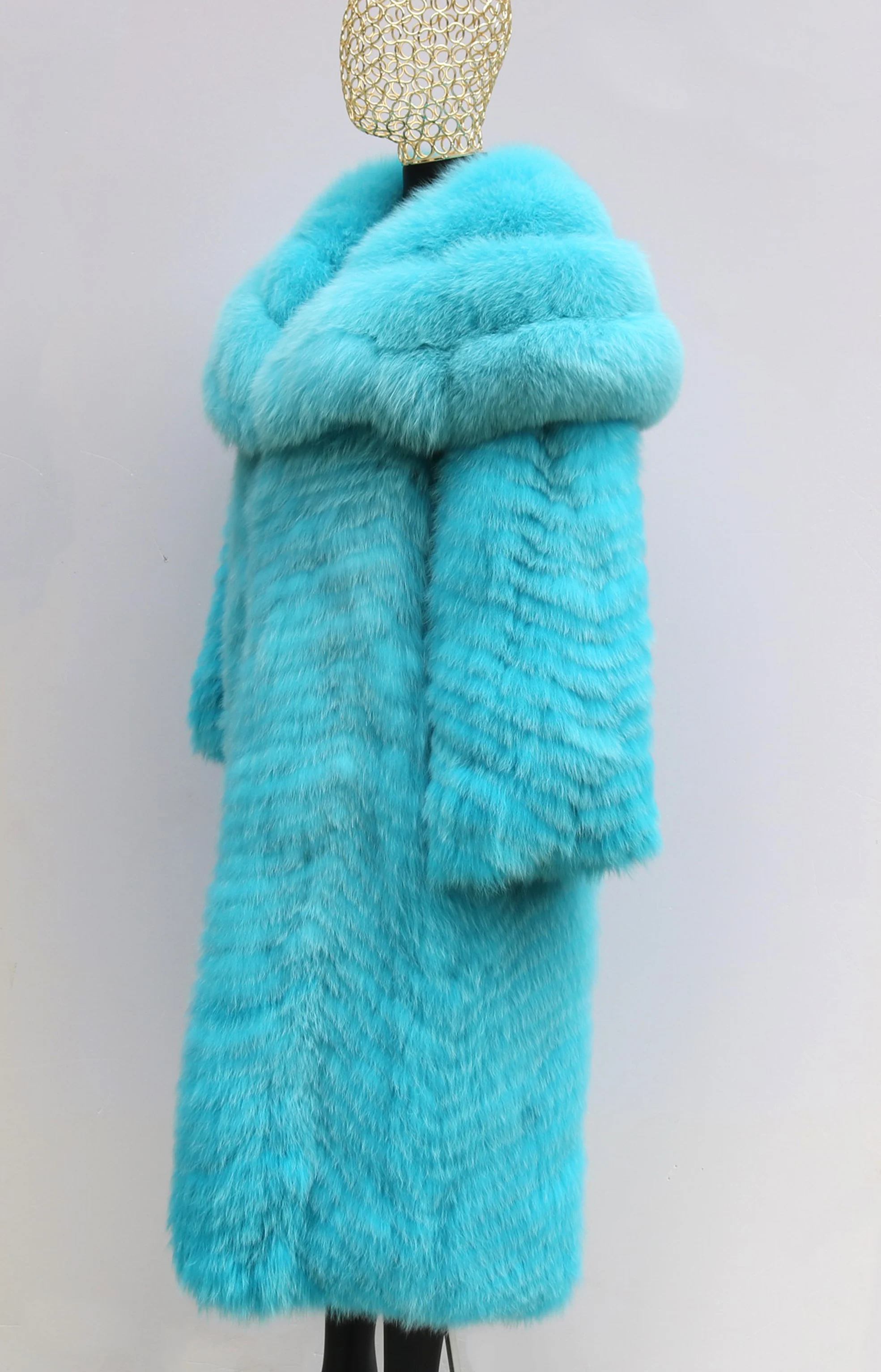 Luxury Clothes Winter New Imported Fox Fur Coat Women's X-Long Natural Fluffy Fur Jacket Ladies Fashion Outwear