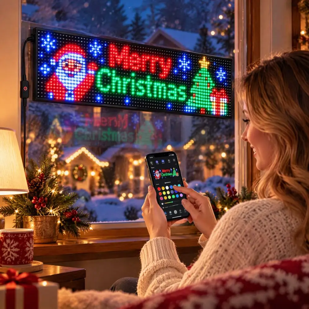 Graffiti Text Display RGBIC LED Net Lights Flexible Waterproof LED Curtain Lights App Control Music Sync String Lights Outdoor