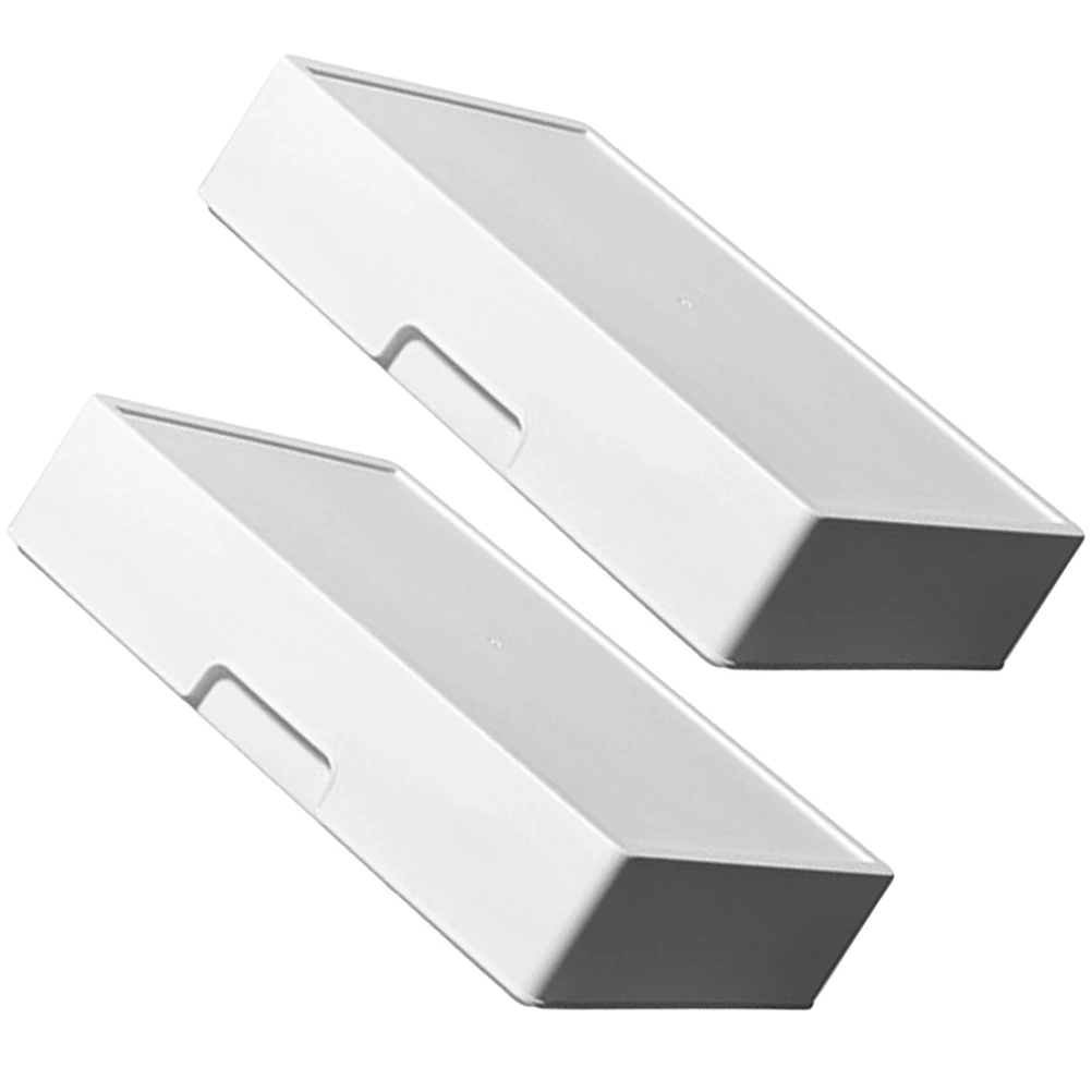 

2Pcs Business Style Drawer Storage Box Plastic Organizer Container Labeled Home Drawer Storage Organizer Office Use