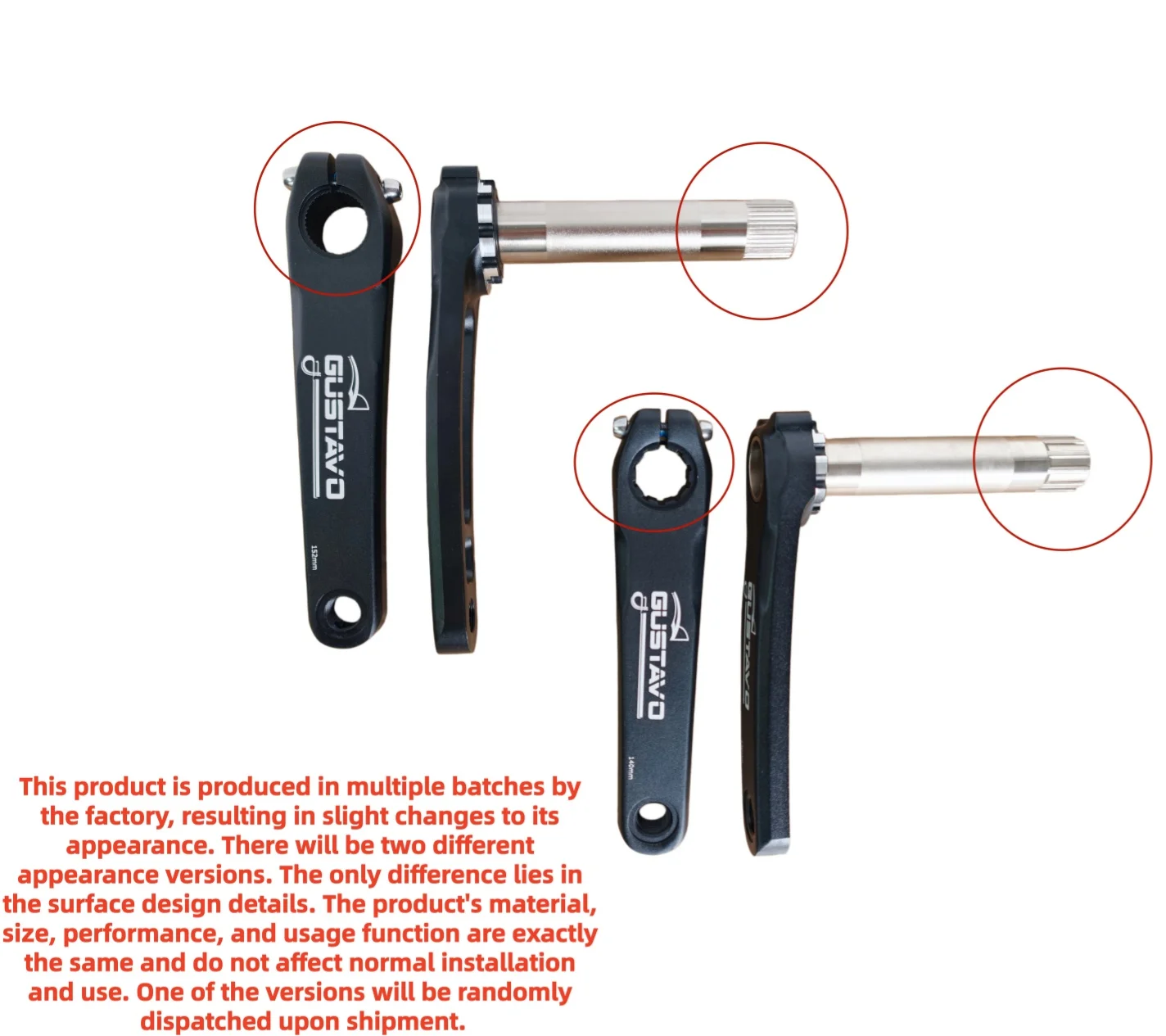 GUSTAVO 135 140 152 160 MM kinder Fahrrad Kurbel Für Direkt Montieren Kurbel Fahrrad Kurbelgarnitur Radfahren Teile – Detail 1