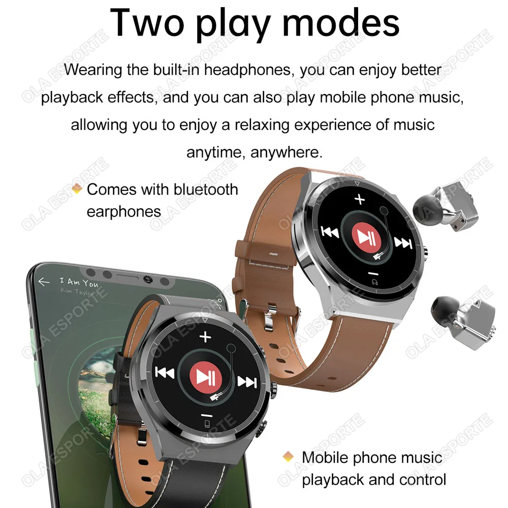 Smartwatch With Headphones 2 in 1 Wireless TWS Earphone Bluetooth Calls Waterproof Sports Smart Watch Men for Huawei Xiaomi 2024