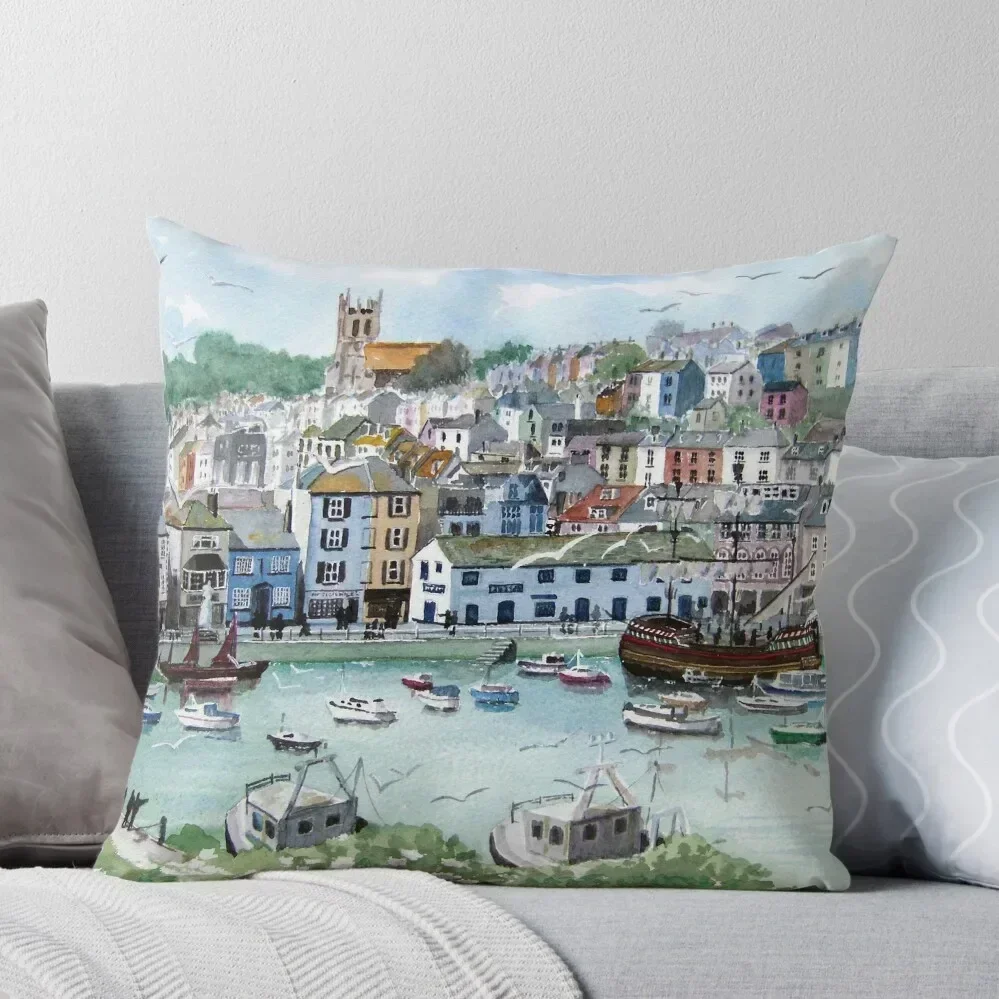 In with the Catch - Brixham, Devon Throw Pillow sleeping pillows Bed pillowcases pillow