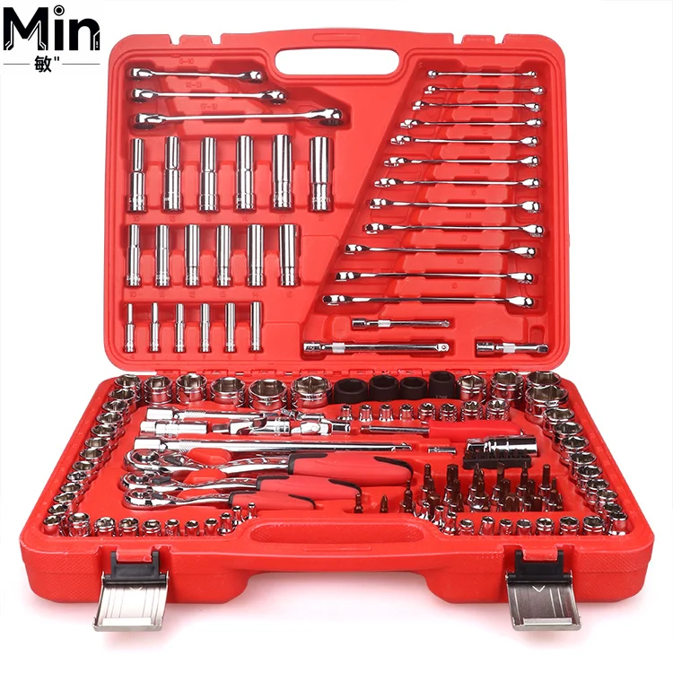 GATmatic 150PCS Professional Mechanical Tool Set Cr-V Steel Socket Wrench Kit for Auto Repair Logo Accepted