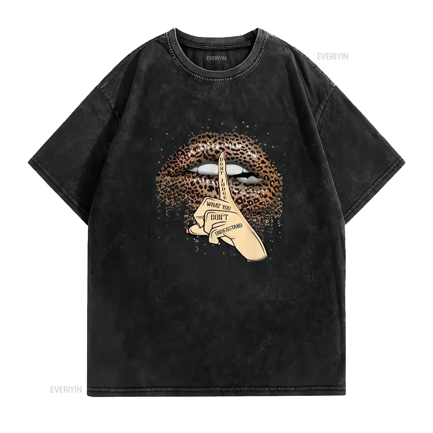 Cool Lips Bite Kiss Cheetah Print Womens Leopard Lip T Shirt SweaT 19267 vintage Washed Stretched designer clothes Soft