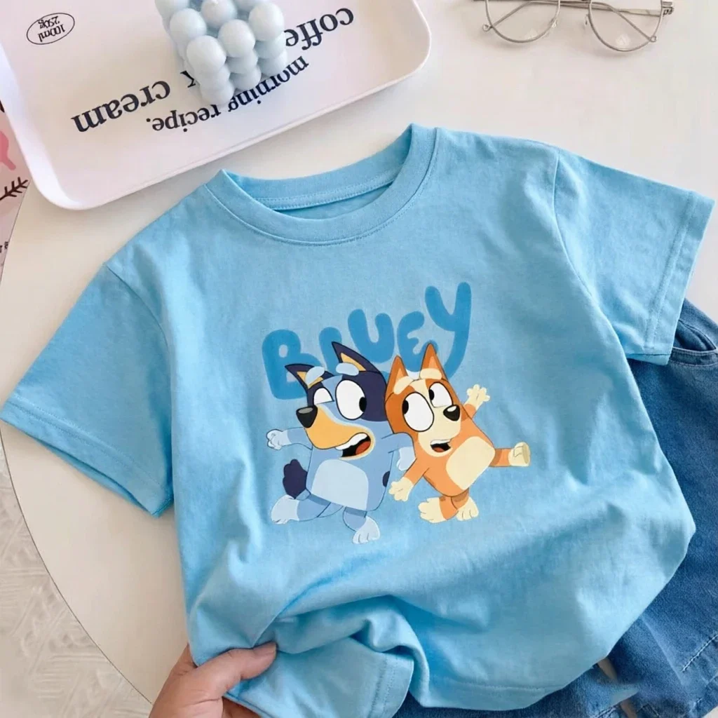 2026 Sommer Neue Hellblaue Cartoon-Kurzarm-Kleidung für Kinder und Kleinkinder, Reine Baumwoll-Kurzarm-T-Shirts für Jungen – Detail 2