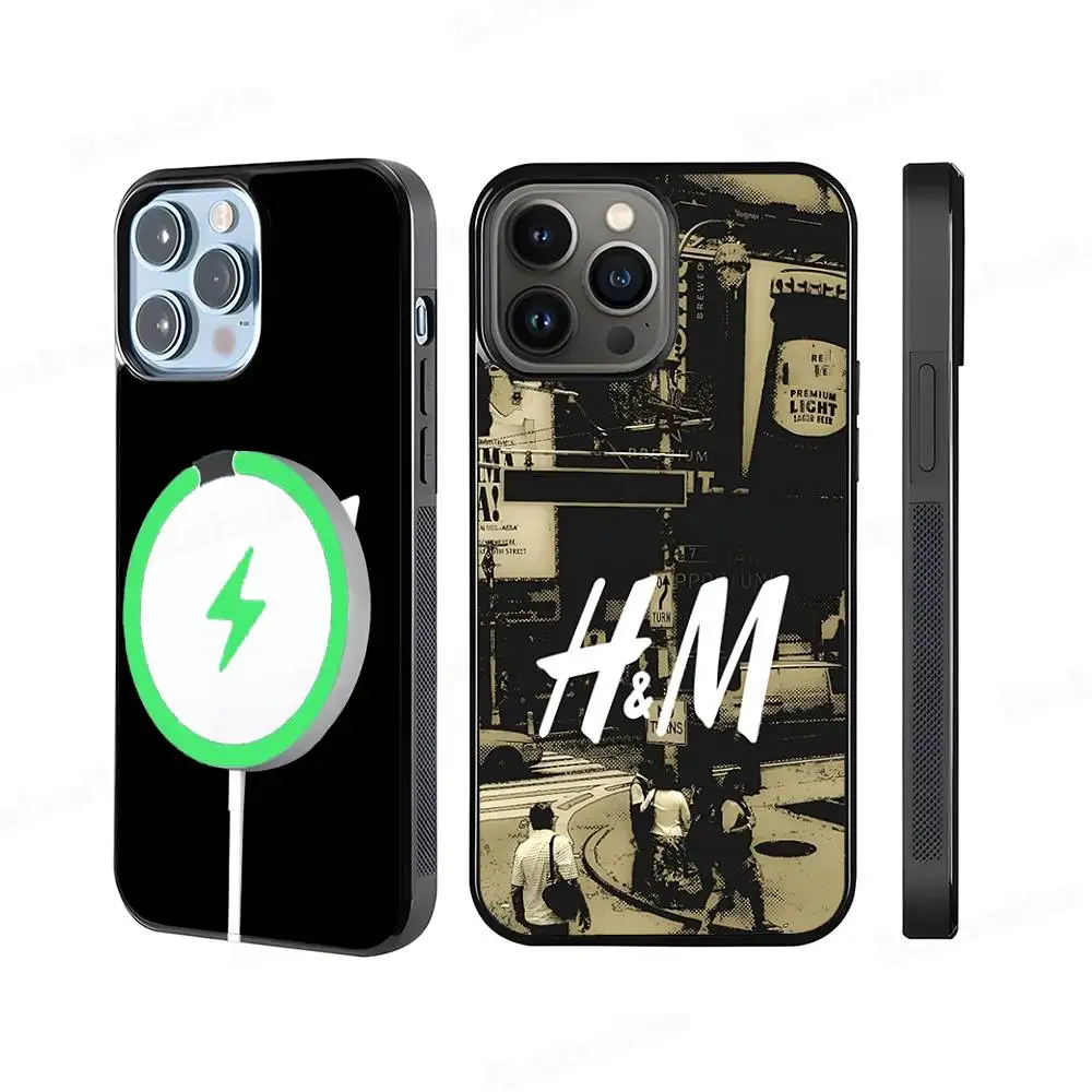 

H-H&M For Magsafe Magnetic Phone Case Wireless PC+TPU For IPhone 11 12 13 14 15 16 17 Pro Max Plus