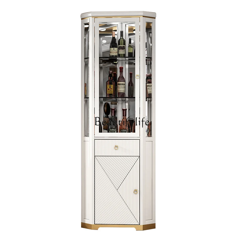 

American all solid wood wine cabinet corner cabinet living room fashion corner cabinet American style
