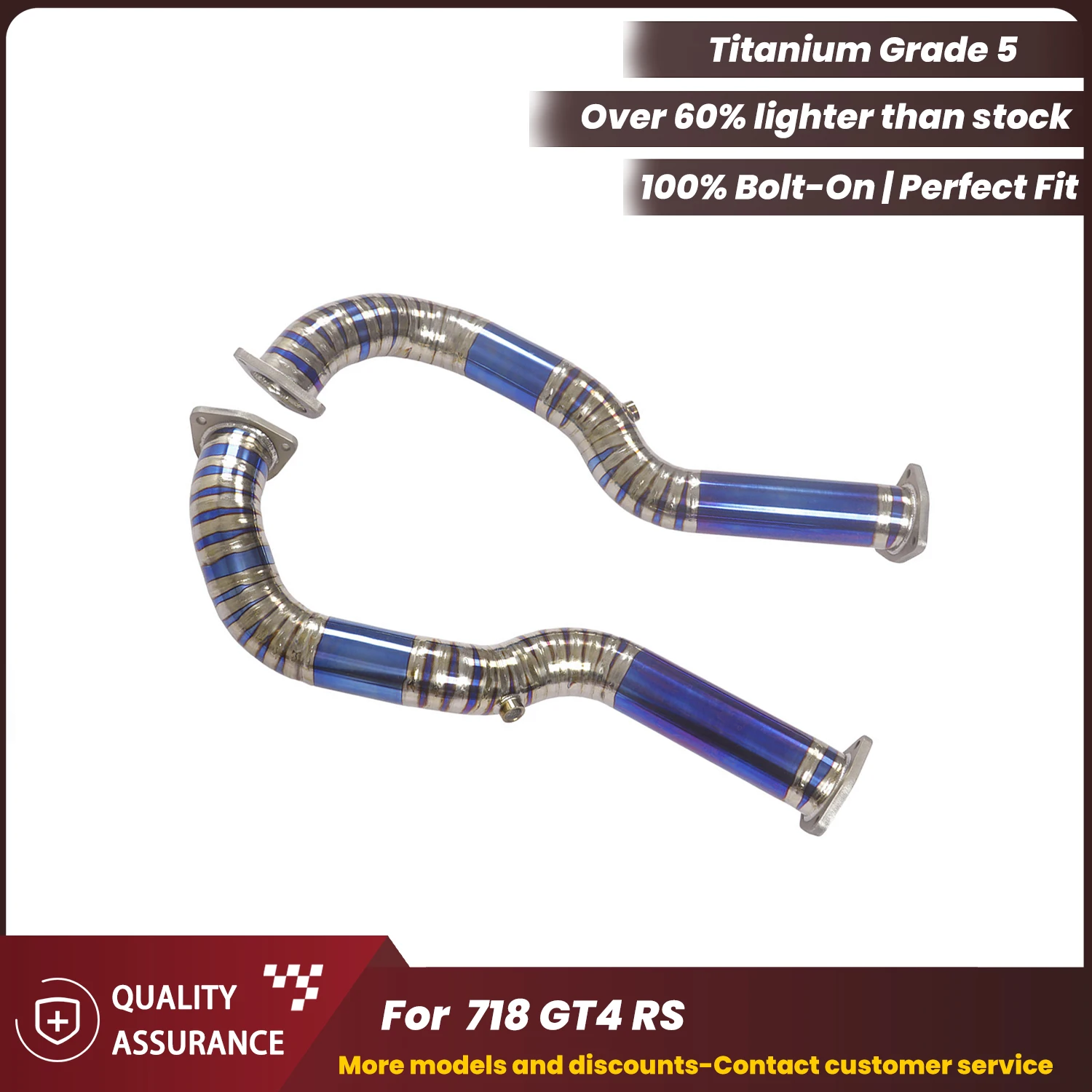 

ECCF Titanium Downpipe For Porsche 718 GT4 RS Aggressive Exhaust Sound High Flow Performance Upgrade