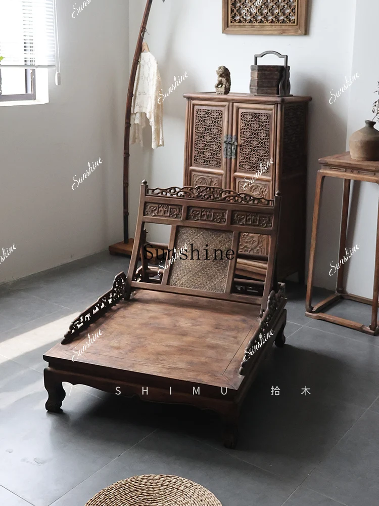 

Folding recliner meditation solid wood Chinese antique old objects FT