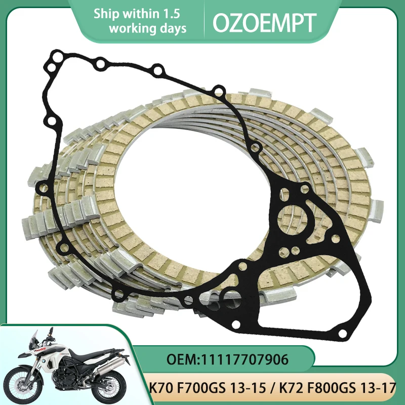 OZOEMPT Motorcycle Clutch Disc Set And Cover Gasket Apply To K70 F700GS 13-15 / K72 F800GS 13-17