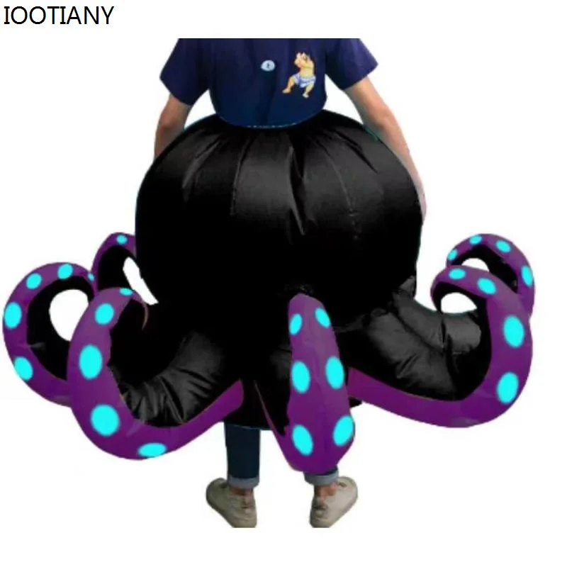 Disfraz inflable de Animal para hombre y mujer, accesorios de actuación de pulpo, traje de soplado de aire de tiburón, mascota inflable de Halloween, traje de fiesta de escenario