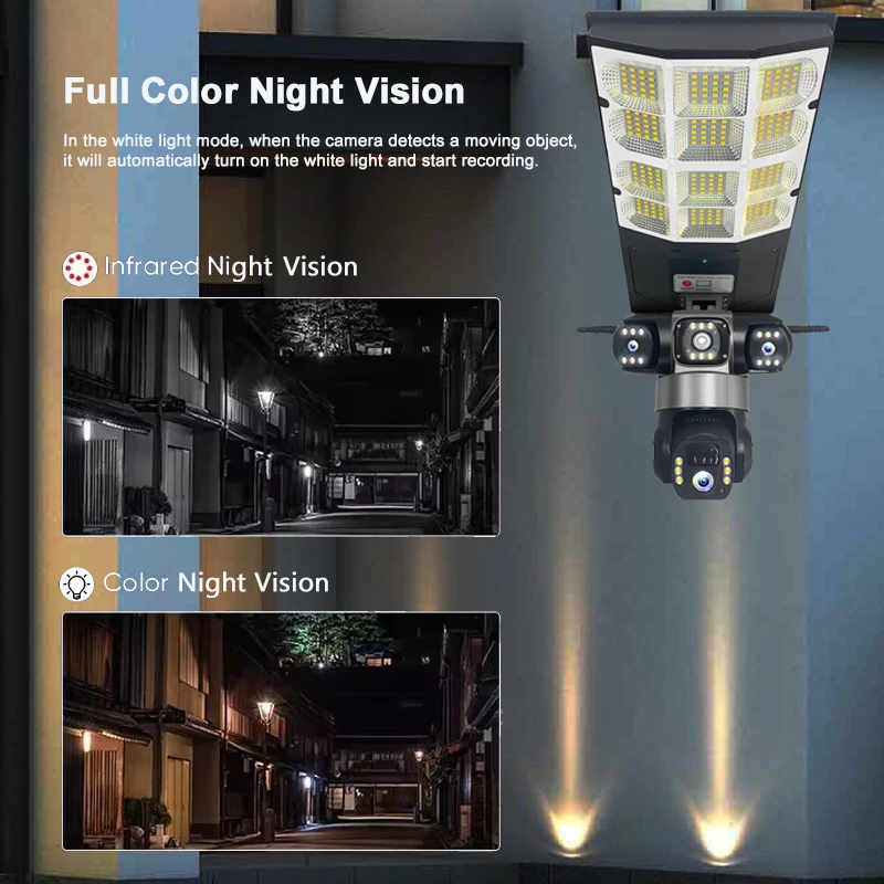 كاميرا شمسية 15 ميجابكسل 4G تكبير 10X عدسة ثلاثية خارجية شاشات ثلاثية CCTV PIR كشف الحركة مراقبة أمنية V380 Pro Kamera