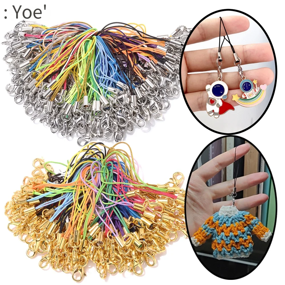 iYOE Multocolor Nylon Cord With Lobster Clasp Keychain Lanyard Rope Connector thread For DIY Craft Doll Bag Making Jewelry