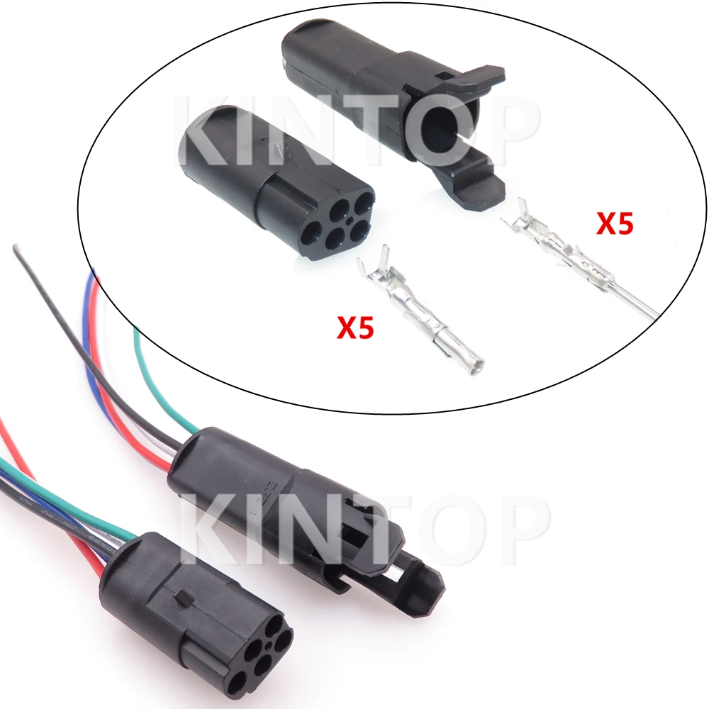 

1 Set 5 Pins Auto Male Female Docking Connector Car Waterproof Wire Harness Socket Starter With Wires