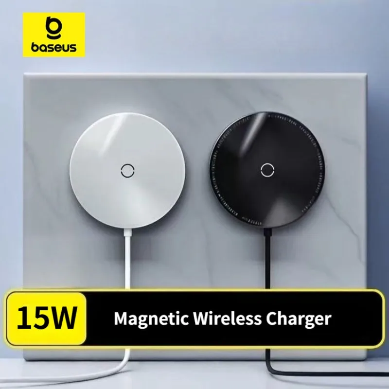 Baseus 15W Magnetic Wireless Chargers for iPhone 14 Qi Wireless Charger Fast Charging Pad for iPhone 15 14 Mini Phone Charger