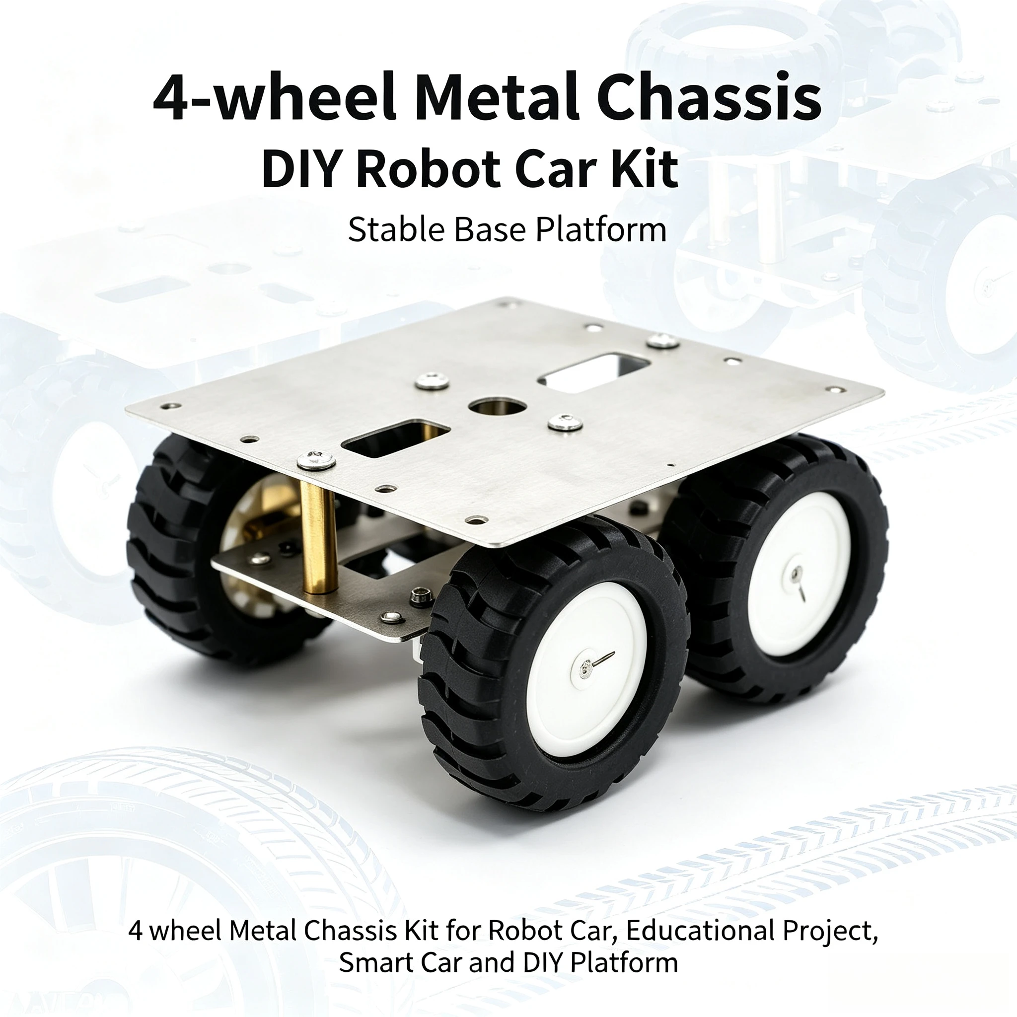 N20 Stainless Steel Smart Car Chassis Metal Frame, Mini Robot Platform Frame for Student DIY Robot Making & Programming Project