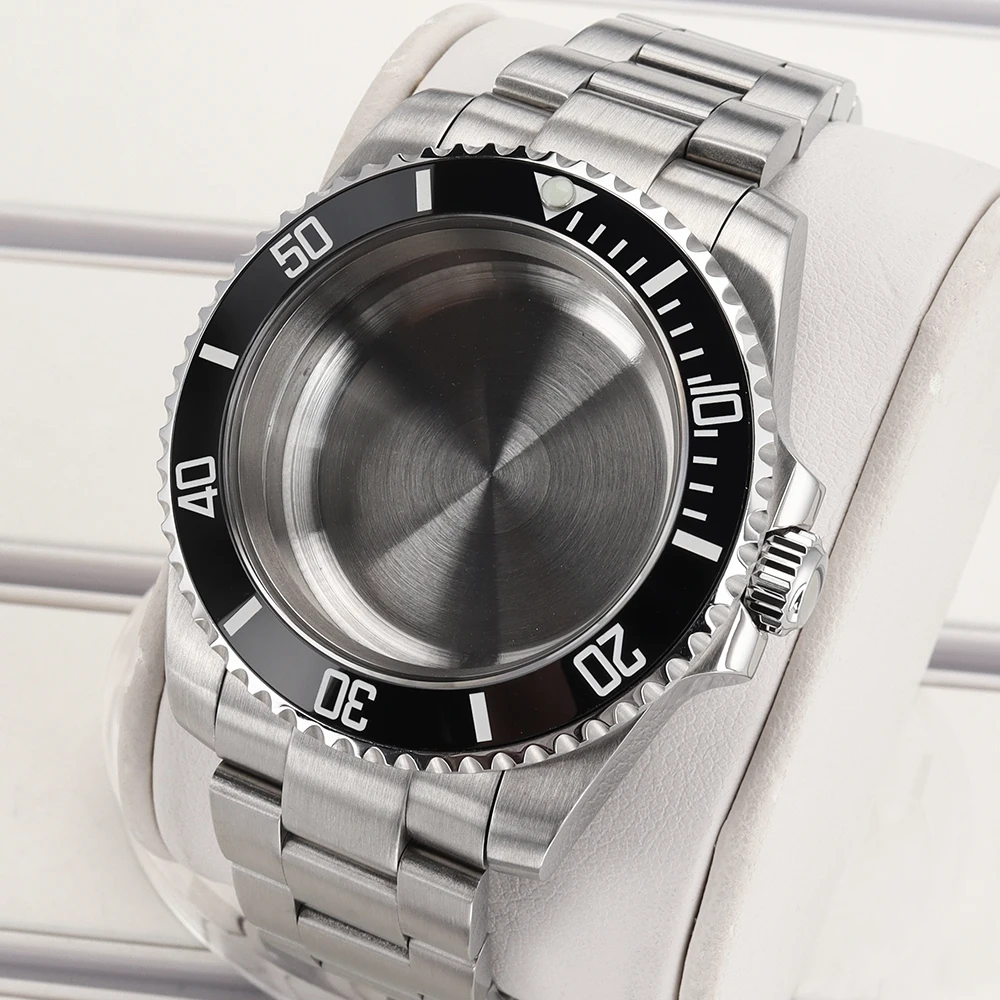 40mm NH35 Gehäuse Saphir für GMT SUB Yacht NH34 NH35 NH36 4R 7S Miyota8215 DG2813 ETA2824 Gebürstetes Oyster-Armband 2813 Uhrengehäuse – Detail 9