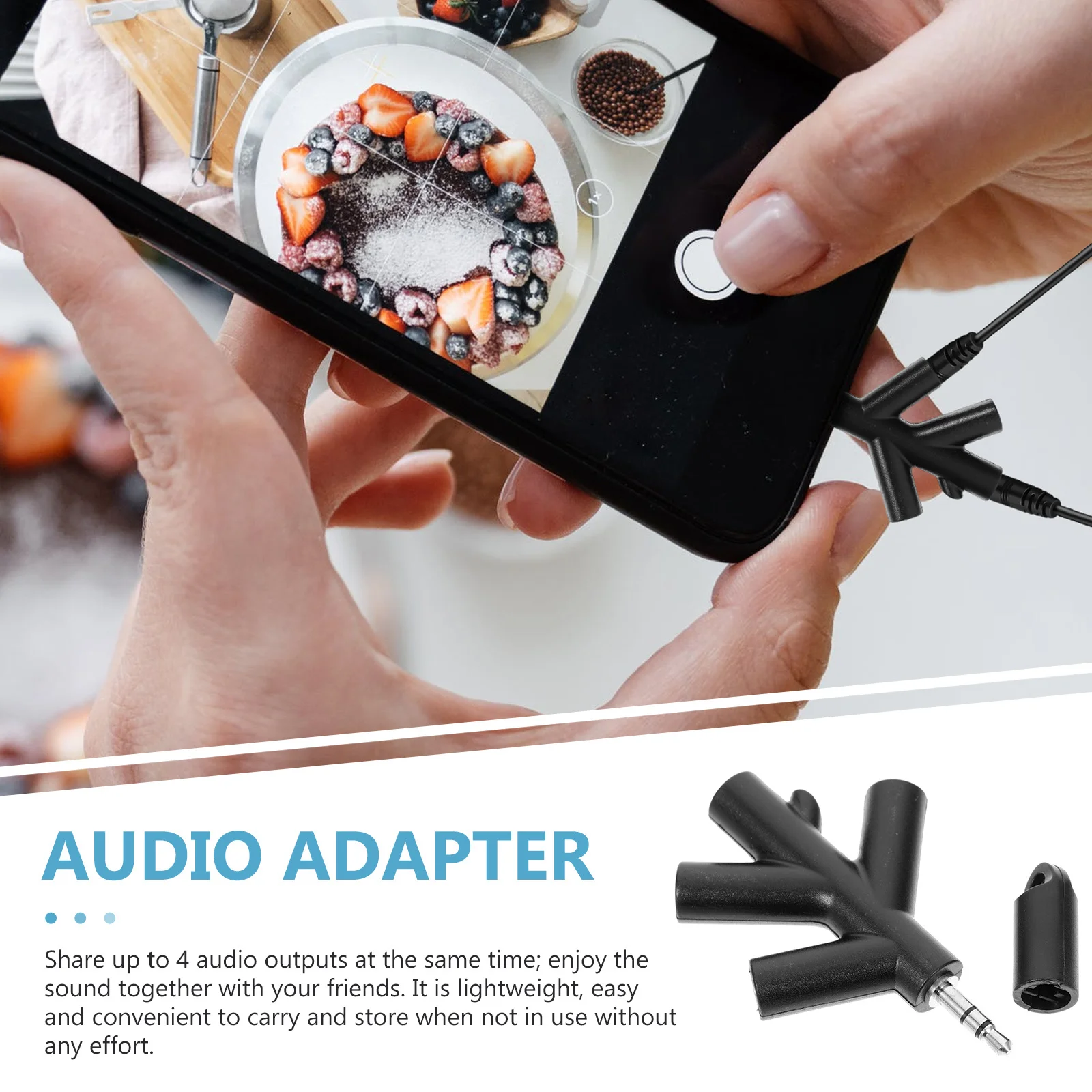 Répartiteur audio pour téléphone et ordinateur, construction de qualité supérieure, léger, rangement pratique, amélioré pour la musique, les conversations et les médias