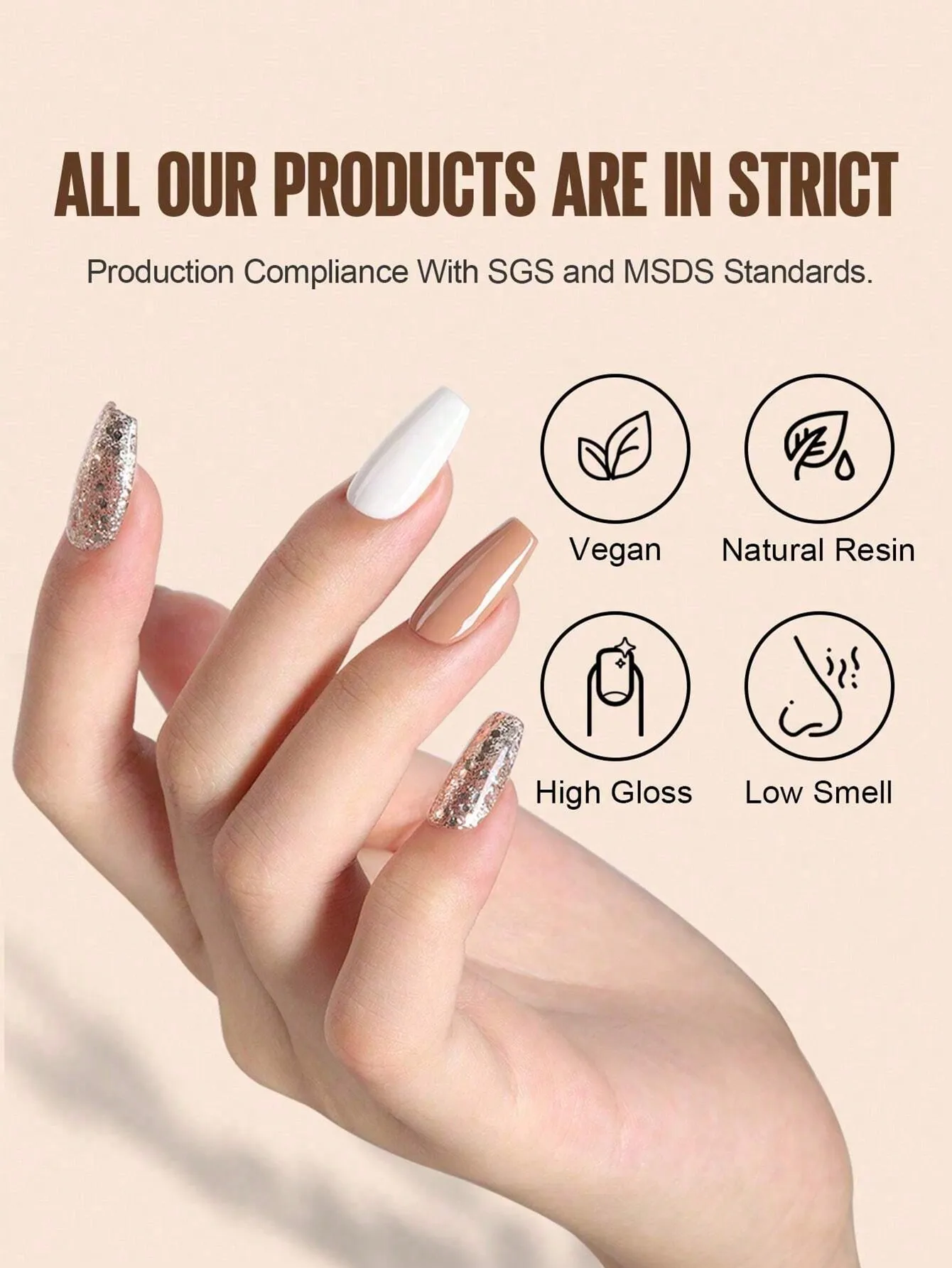 3 pièces manteau de base, couche de finition et couche de finition mate. Gel UV LED Soak Off, 7,3 ml chacun. Longue durée, haute brillance