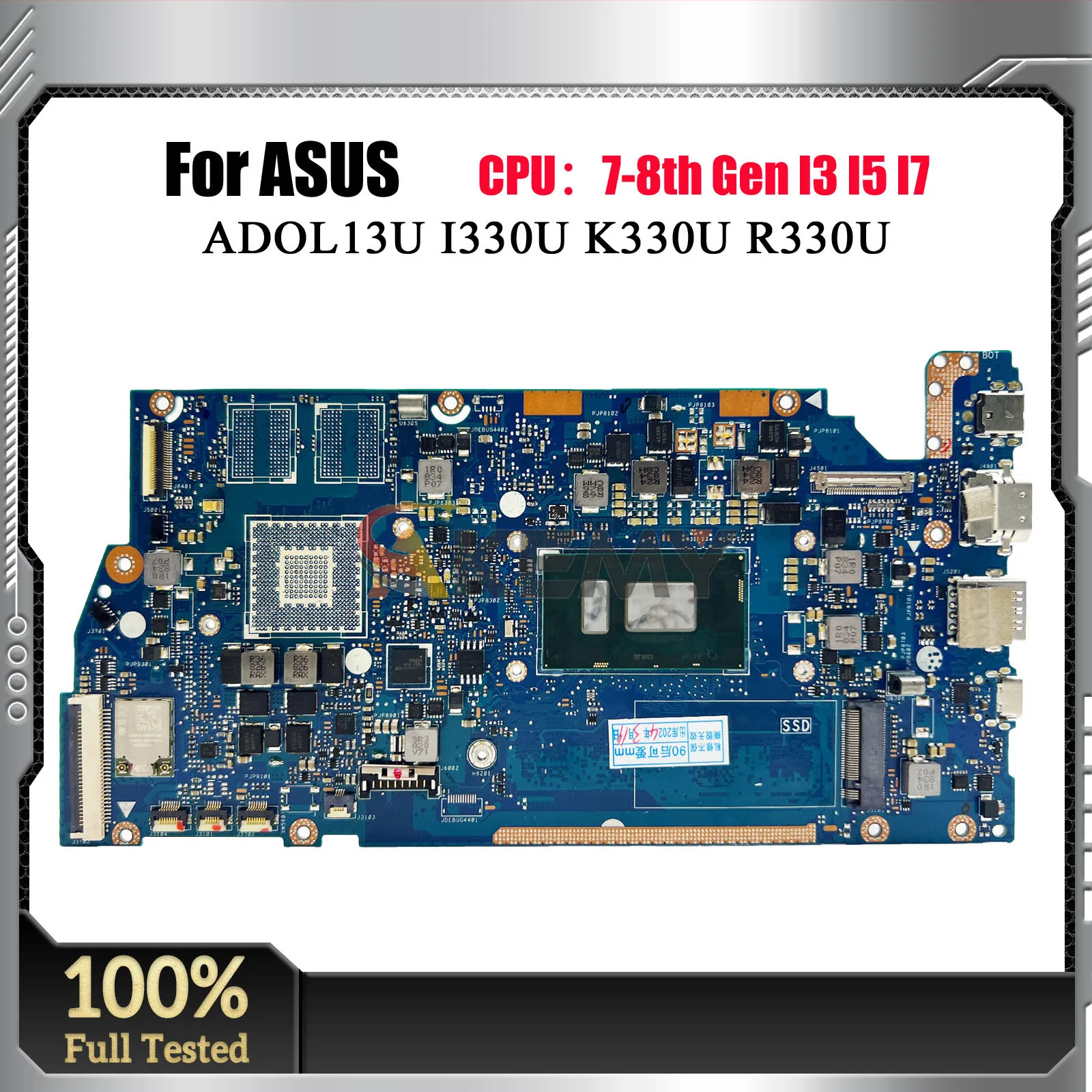 X330UA Laptop Motherboard For ASUS K330U V330U X330UN S330U R330U ADOL13U X330U X330UL Mainboard With I3 I5 I7 CPU 100% Tested