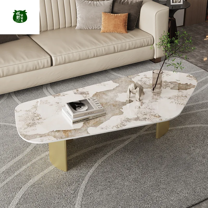Irregular coffee table, light luxury, modern living room, small home apartment, minimalist cream-style designer, Nordic influenc