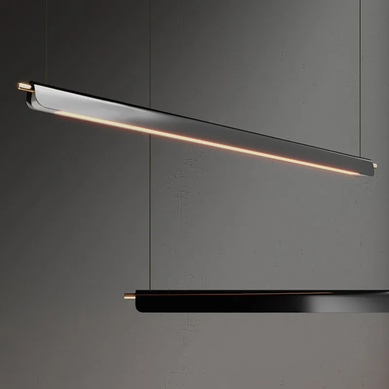 LED Personalized Restaurant Pendant Light Minimalist Modern Pendant Lamp for Kitchen Study Office Long Straight Hanging Lights