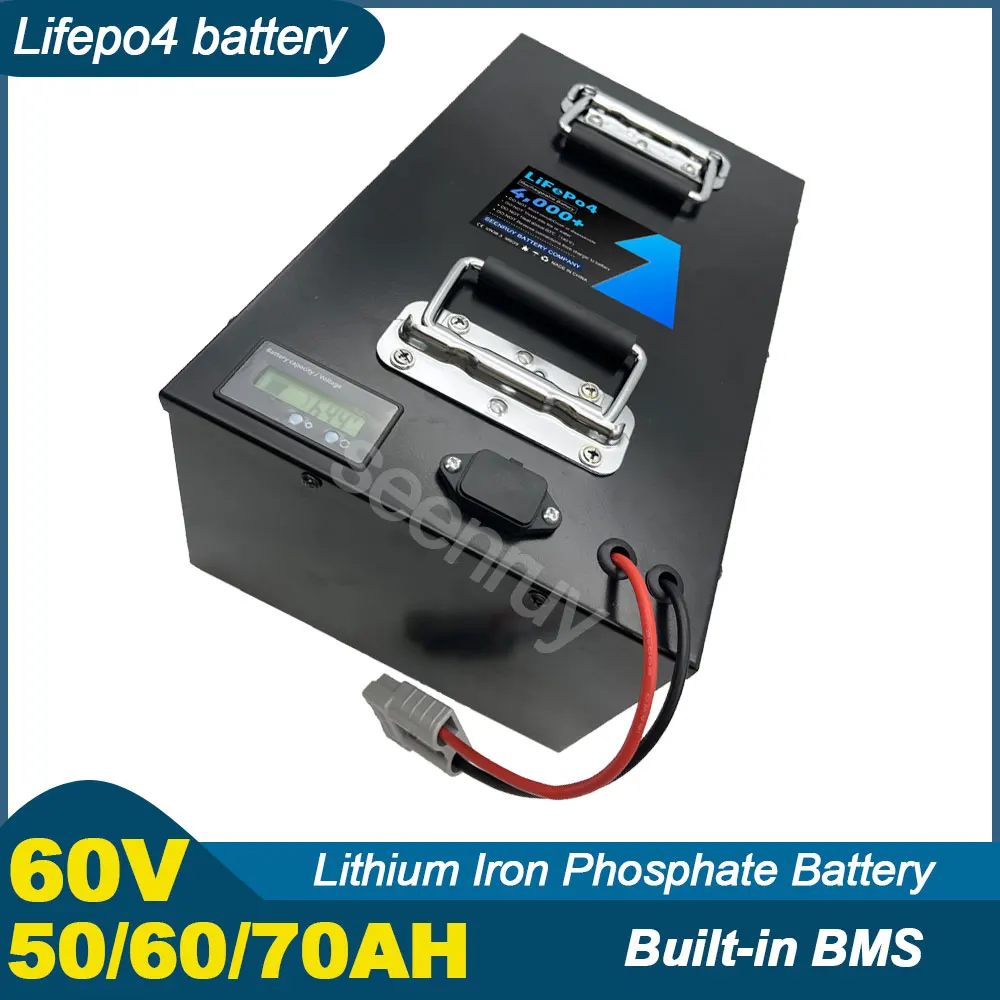 60V 50AH 60Ah 70AH Lifepo4 With Charger Lithium Iron Phosphate Battery For Electric Vehicle Ebike Tricycle Motorcycle Scooter