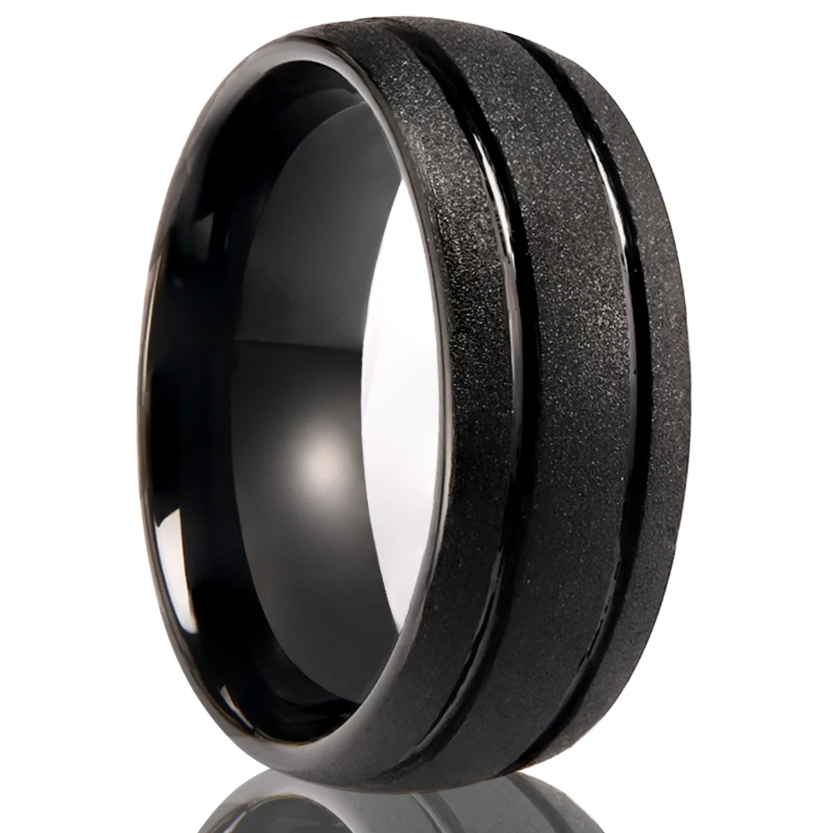 

Luxurious 8mm Golden Black Silvery Sandblasting Tungsten Carbide Ring Wedding band ring for Women Men Promise Jewelry Gift