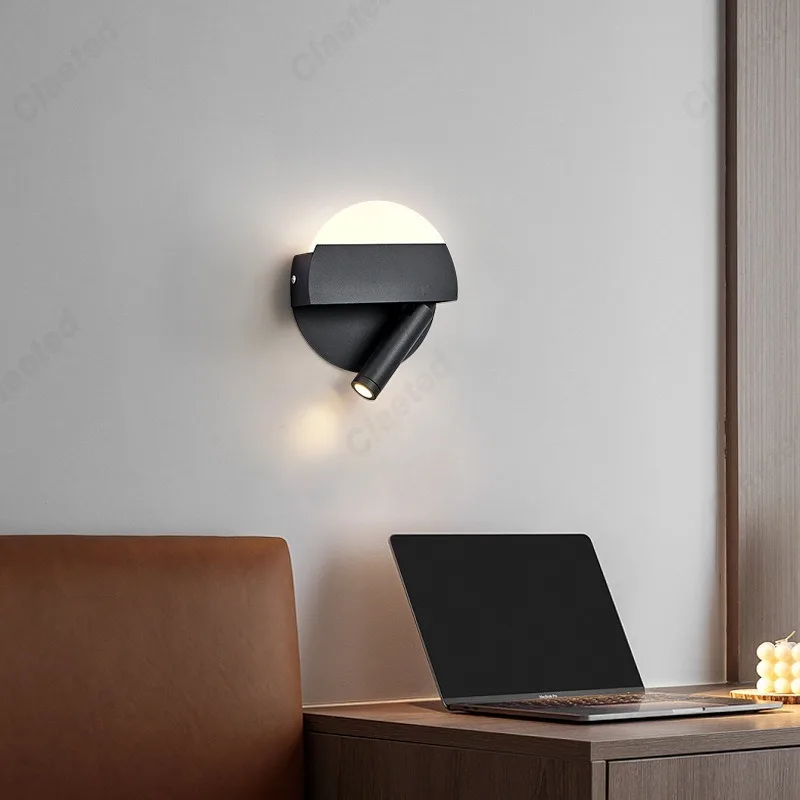 LED Minimalist USB Charging Adjustable Angle Wall Lamp Indoor Bedroom Study Wall Lamp Bedside Reading Lamp Lighting Fixture