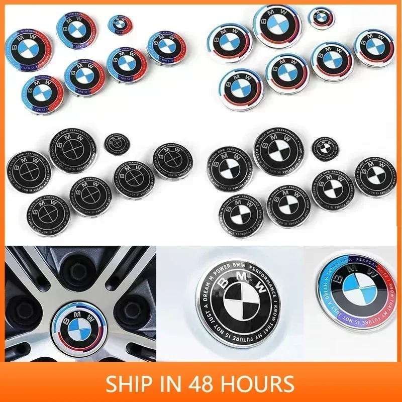 

-7PCS car front and rear cover badge logo BMW 50th Anniversary Edition E36 E46 E53 E90 E60 E93 E87 G01 G20 X3 F30 F20.Accessorie