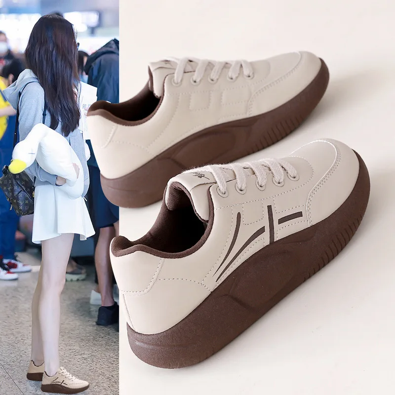 

Ladies Vulcanized Shoes Are Fashionable and Comfortable with A Type of Thick Soled Height Increasing Women Casual Board Shoes