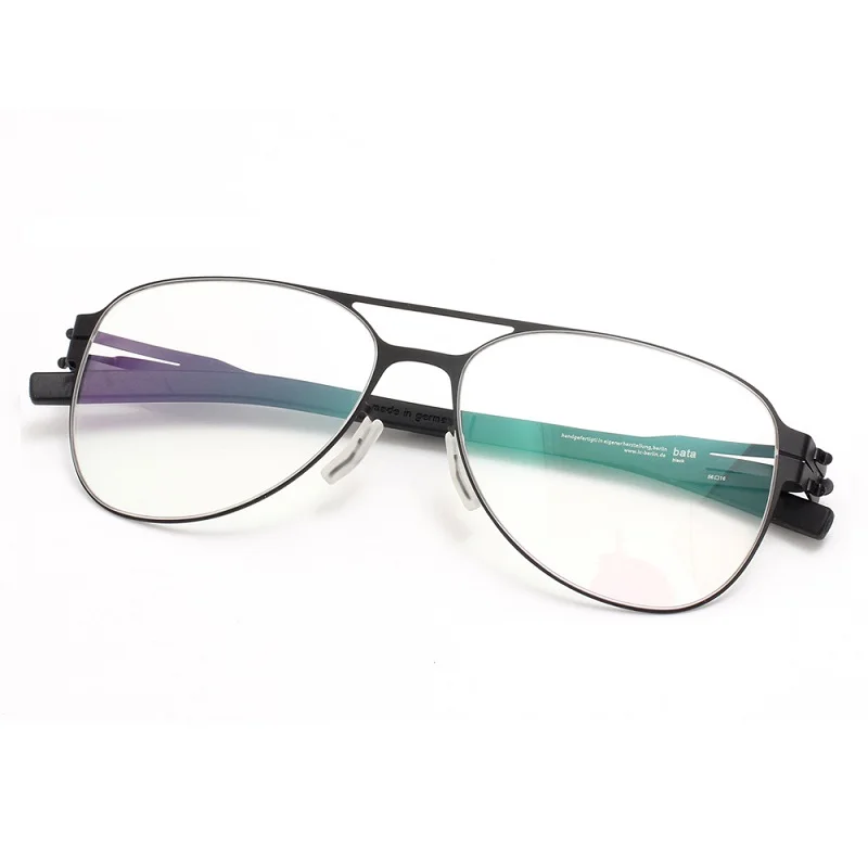Screwless Men's Pilot Sun Glasses Frame Ultra Light Metal Full Frames Myopia Eyeglasses Optical Eyewear Germany Brand Designer image 2