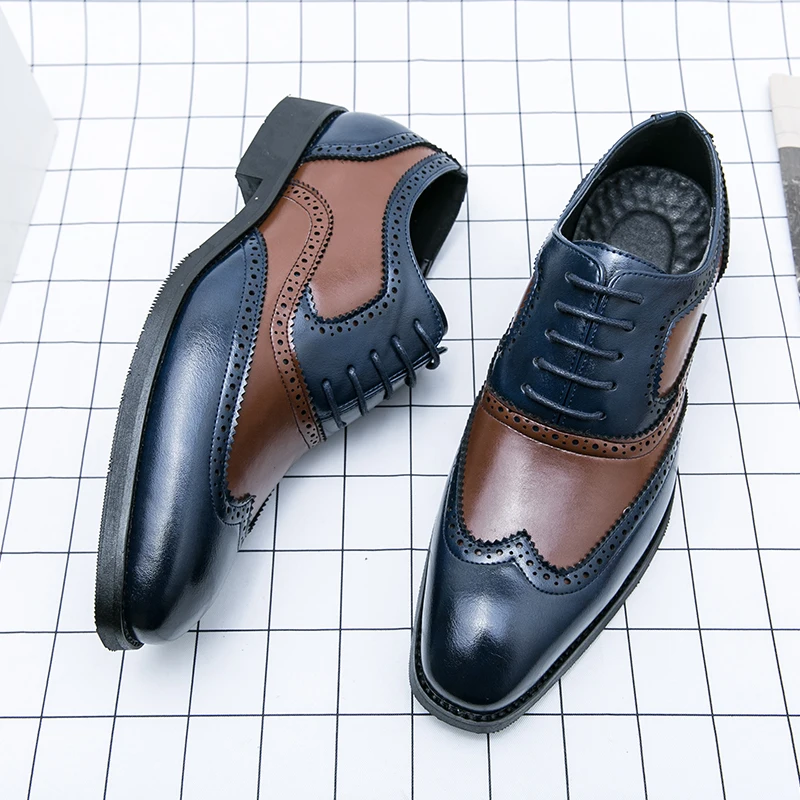 Europäische Station Mode Block Schuhe Männer spitz schnüren Business Office Kleid Schuhe Bankett Hochzeits schuhe Größe 38-48 Männer Schuhe