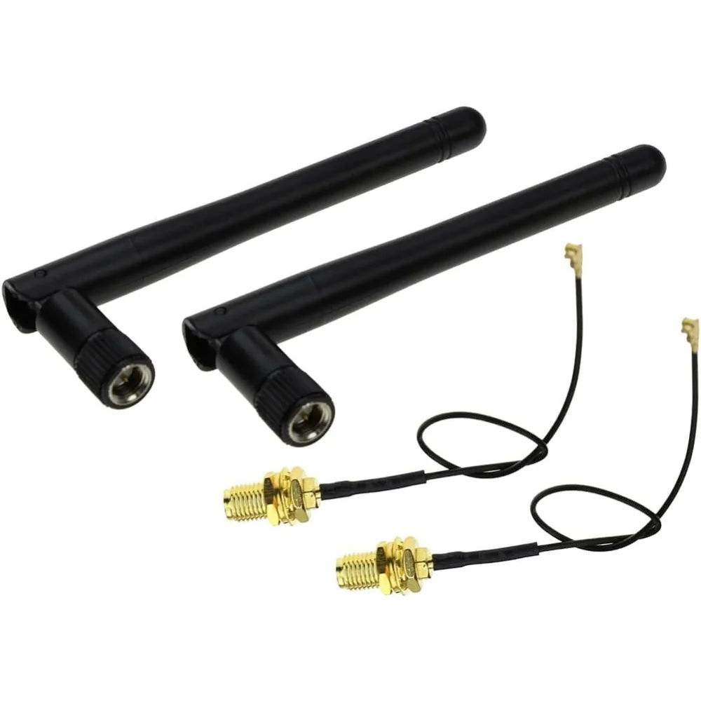 2pcs 2.4G WiFi Antenna SMA to IPEX 2.4GHz 3dBi Antenna IPEX1 to RP SMA Male for ZigBee Router  Folded Lead 15CM