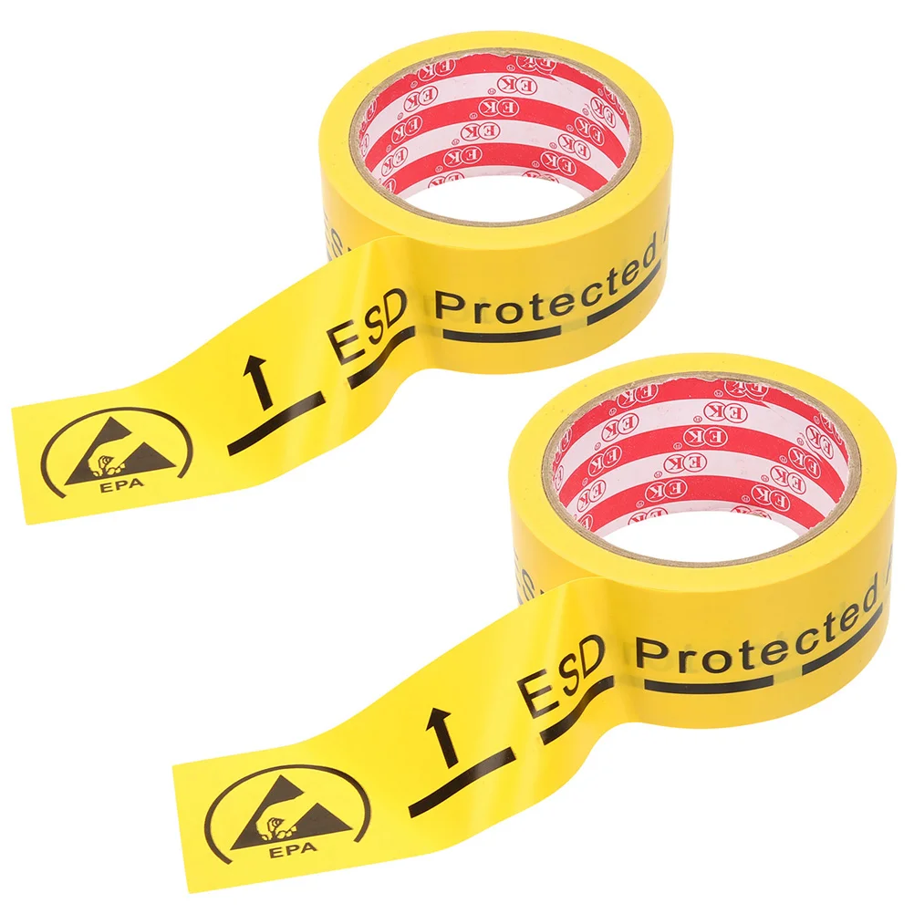 

2 Rolls Anti-static Tape Safety Caution Electrostatic Sticker Warning Decal Shipping Label Decals