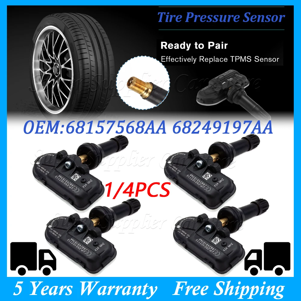 Новый датчик давления в автомобильных шинах TPMS 434 МГц 68157568 АА 68239720 АБ 68249197 AA для Jeep Cherokee RAM 1500 2500 3500 2014-2016 гг.