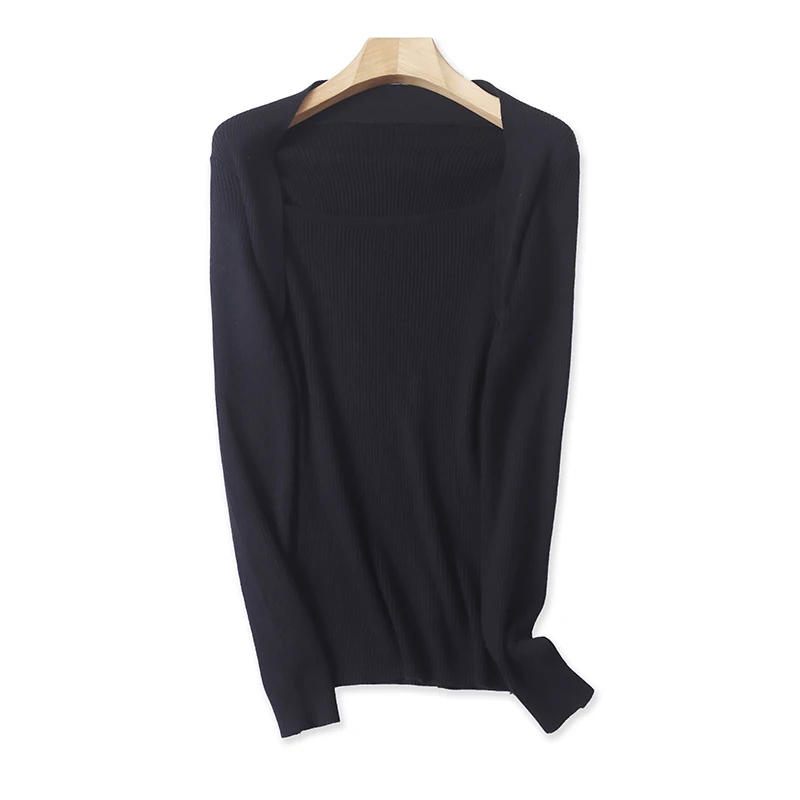 

Sweet Sle Knitted Sweater round Ne Pullover Slim Fit Color New Arrival Autumn Faion Women's Clothing Pure Color K...