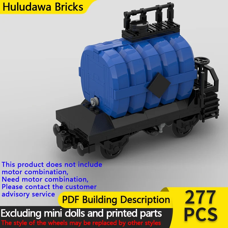 

City Car Model MOC Building Bricks Railway Oil Train Tank Car Modular Technology Children Holiday Gifts Assemble Toys Suit
