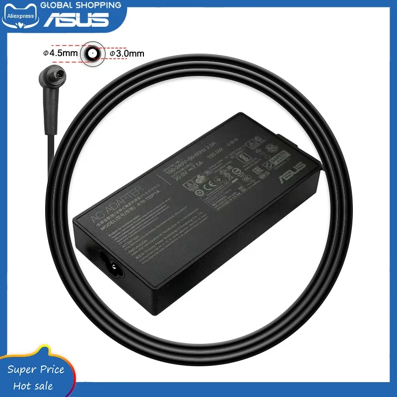 Laptop Charger 20V 7.5A 150W 4.5x3.0mm AC Adapter   UX535LH UX535LI X571LI UM535QA UM535QE K6500ZC K6502VV