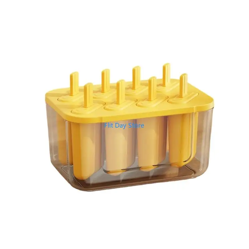 F92C Ice Lolly Maker With 8 Compartments Popsicles Molds with Tight Sealing Lid