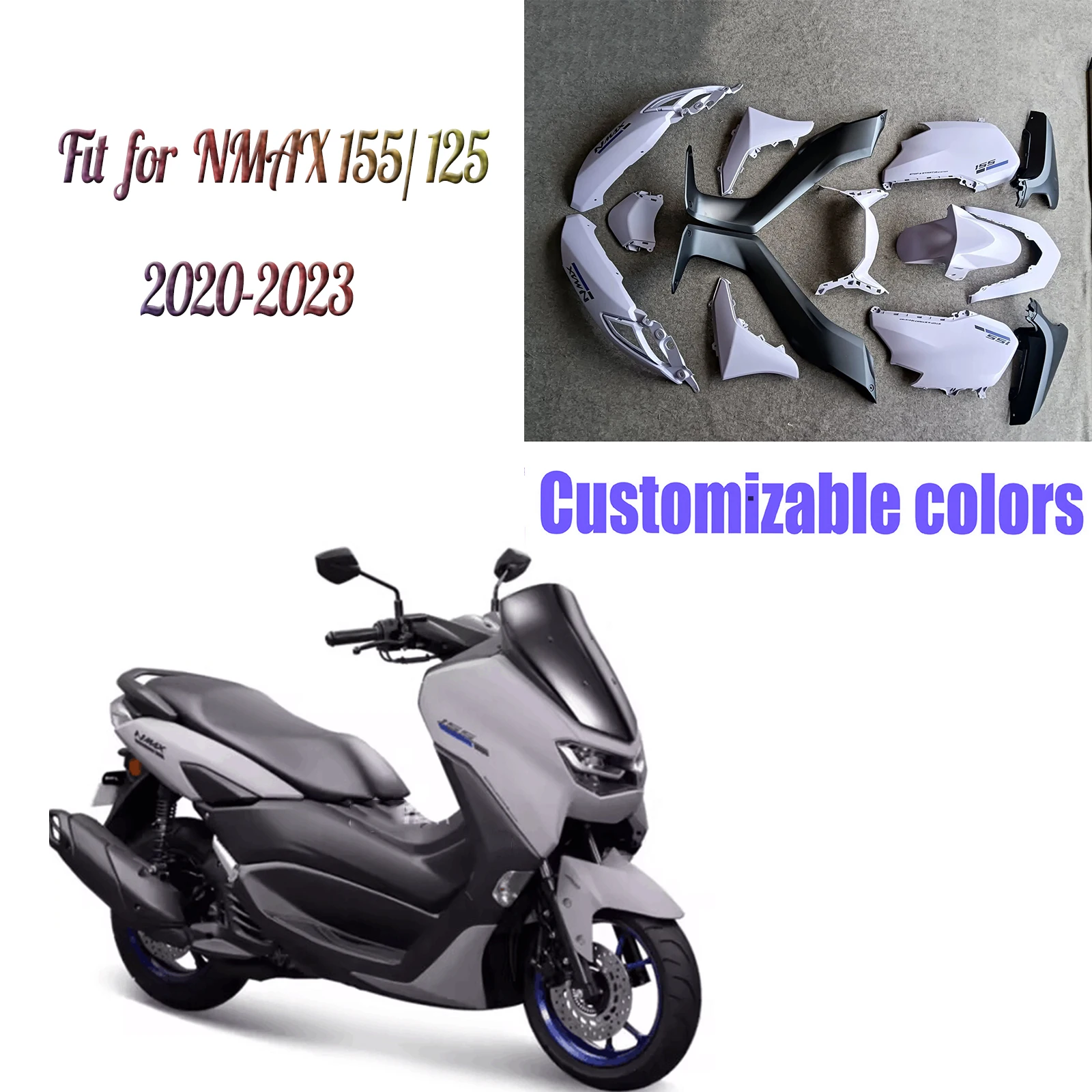 

Fit for 2020 - 2024 Yamaha Nmax155 NMAX125 Motorcycle Fairing Set Customized Bodywork Kit NMAX 155 N-MAX 125 2021 2022 2023