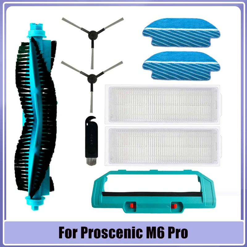 Accesorios para Proscenic M6 Pro Robot aspirador, parte principal, cepillo lateral, filtro Hepa, mopa, almohadilla de tela, piezas de repuesto