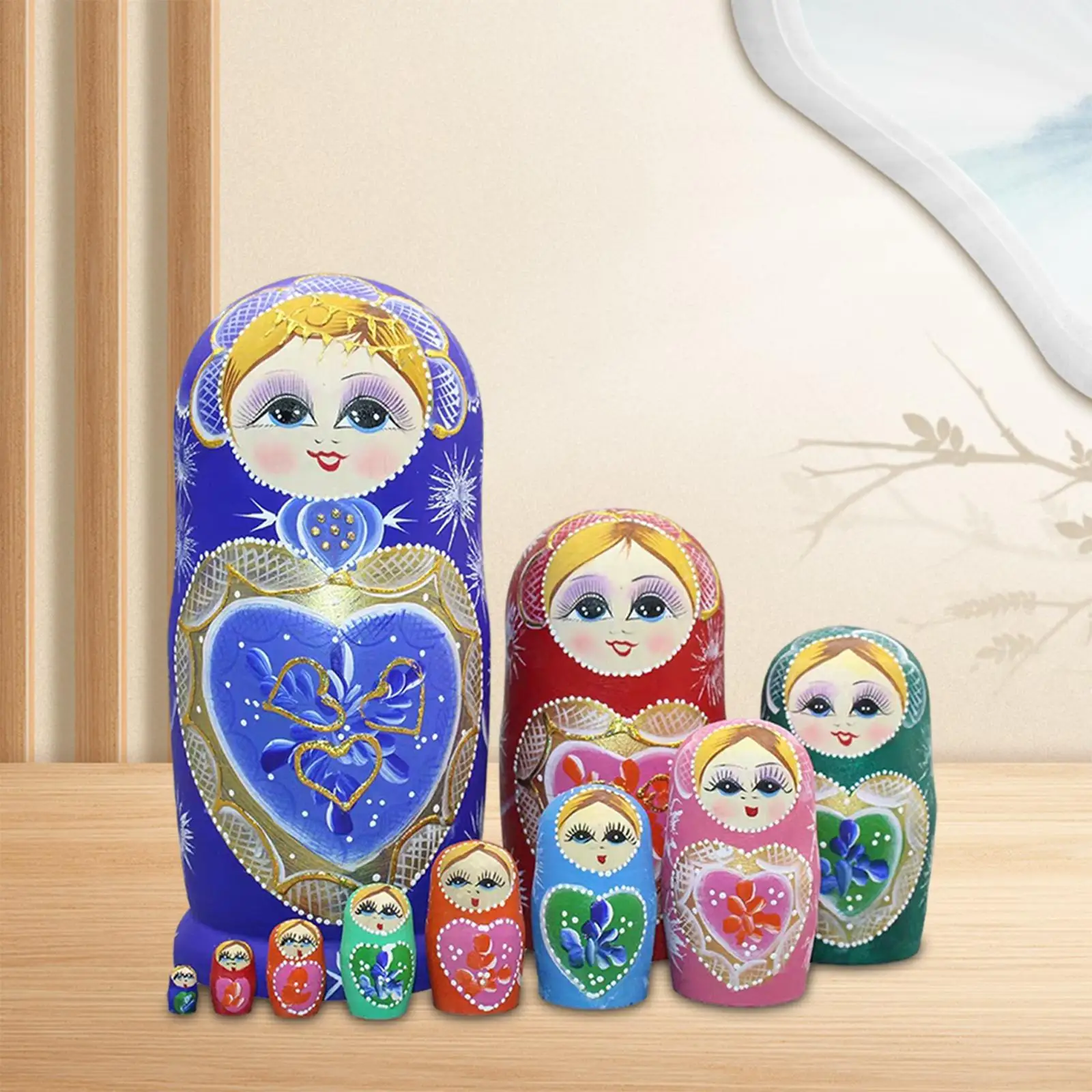 Juguete anidado, encantadoras muñecas Matryoshka coleccionables para adorno de festival en casa