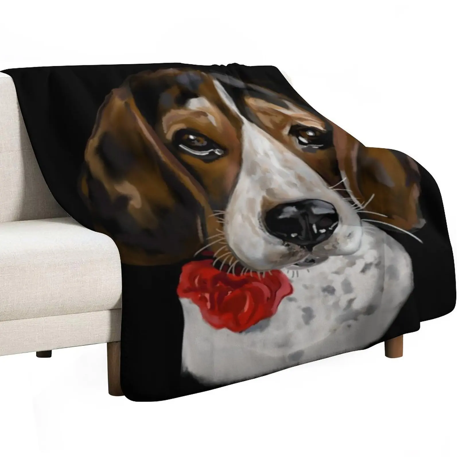 adorable Beagle art Throw Blanket Multi-Purpose Hairys Travel Hairy Flannel Bed linens Blankets