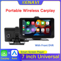 7” Universal Car Radio Wireless CarPlay Android Auto Multimedia GPS Navigation Video Player Portable Touch Screen DVR Dashcam