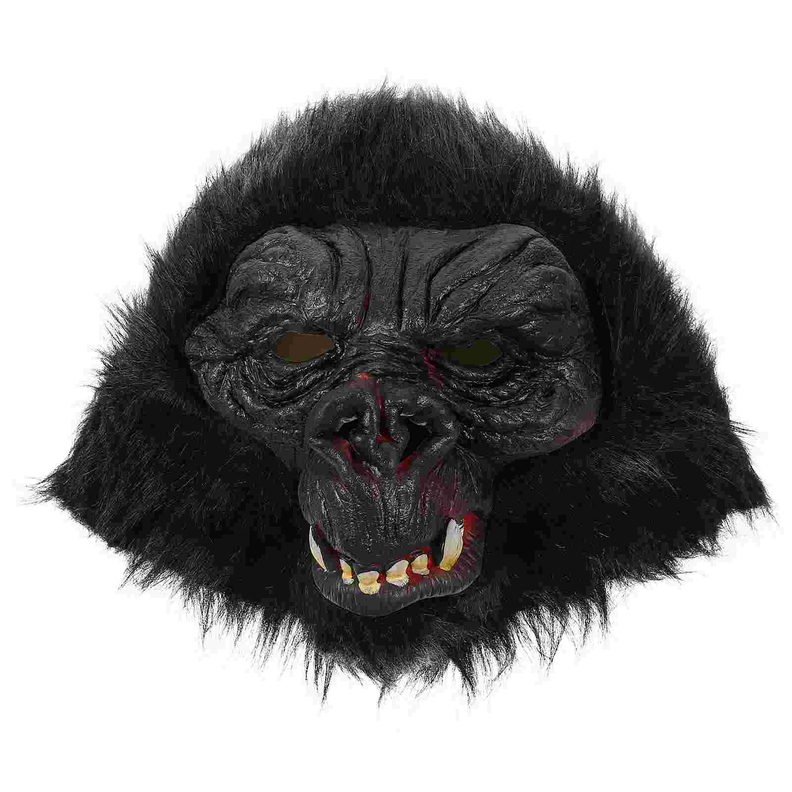 

Party Cosplay Mask Gorilla Head Black Outfit Supplies Unique Plush Emulsion Miss Man Bathroom Decorations