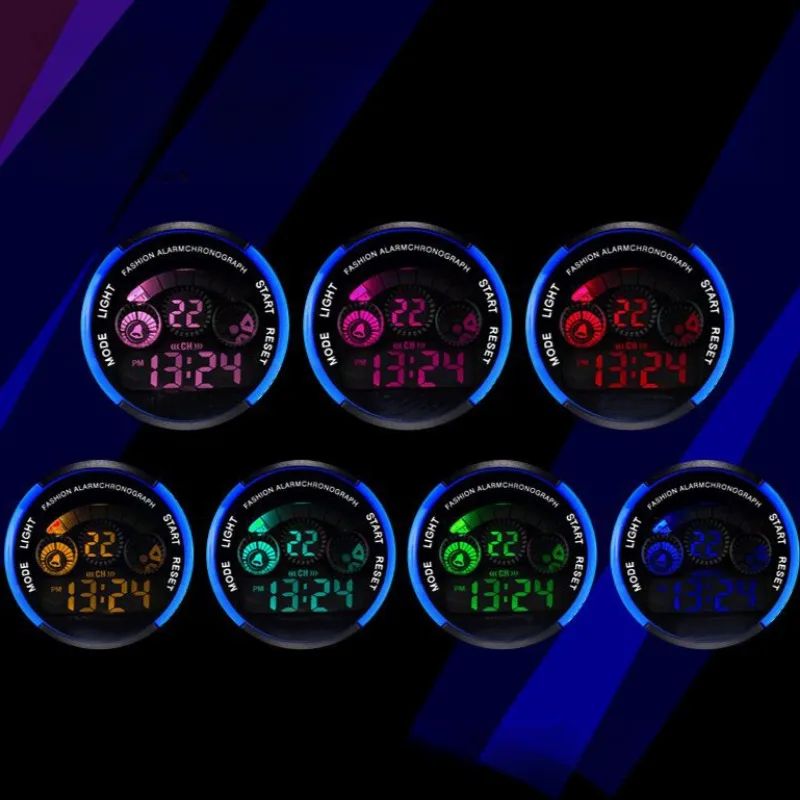Orologio per bambini alla moda Orologi sportivi Cinturino in silicone Orologio digitale LED impermeabile per bambini Studente Ragazza Ragazzo Orologio da polso